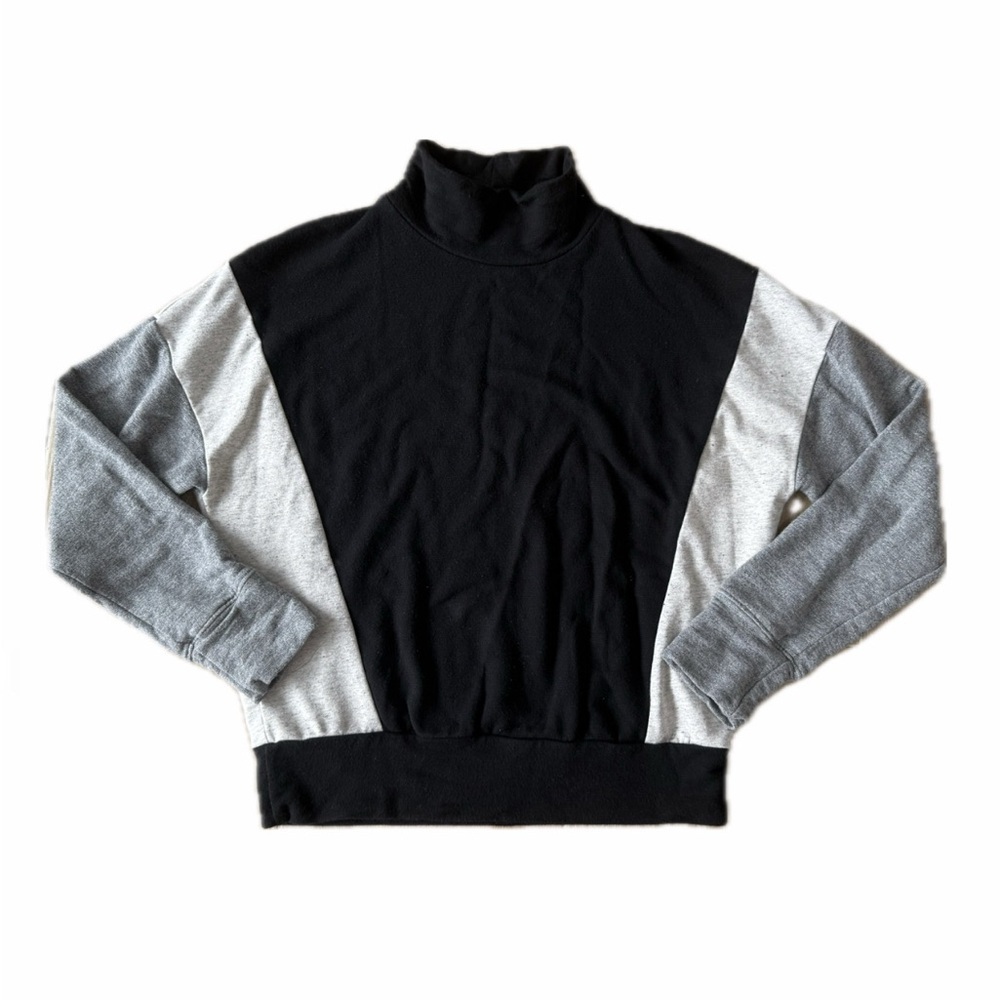 Sundry Mock Neck Color Block Sweater